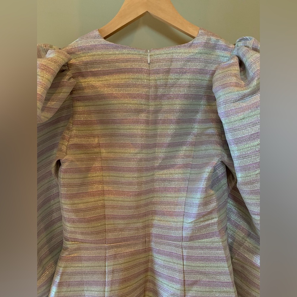 ROTATE Birger Christensen Metallic Wrap Dress - Picture 9 of 13